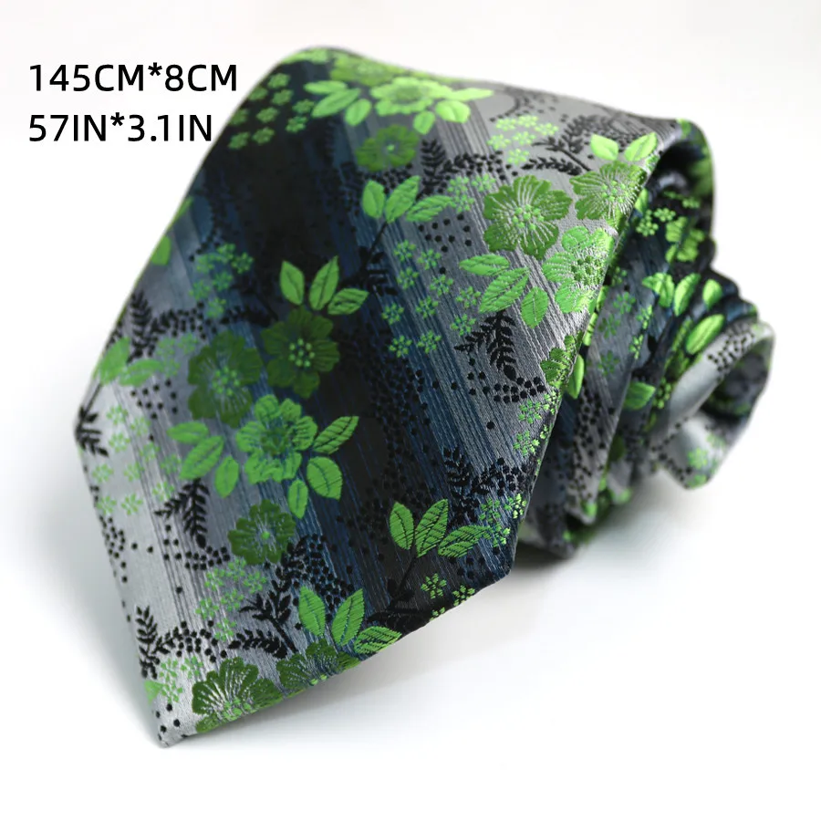 Deep Military Green Floral Pattern Artistic Tie - Trendy Student Uniform Accessory