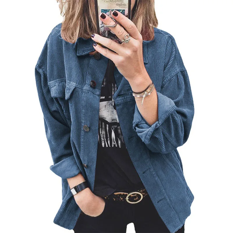 

Solid Casual Loose Corduroy Shirts For Women 2023 Autumn Women's Oversized Shirts And Blouses Fashion Elegant Youth Female Tops