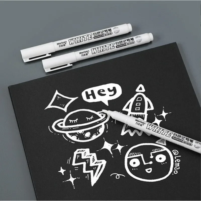 White marker pens 1pc 1mm oily waterproof for DIY sketching