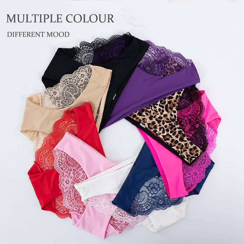 Women Sexy Lace Panties Seamless Plus Size Underpants Solid Color Female  Transparent Comfortable Invisible Briefs Underwear - AliExpress