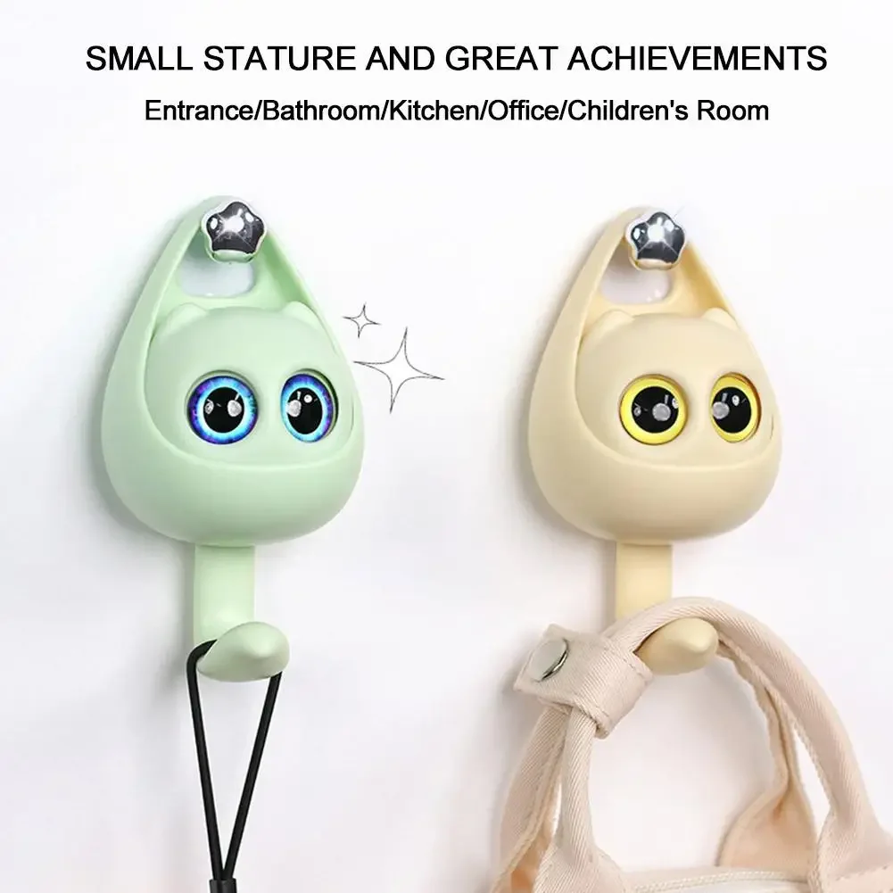 

Cartoon Creative Blinking Cat Hook Cute Macaron Non Punching and Traceless Hook Clothes, Hats, and Miscellaneous Storage Hook
