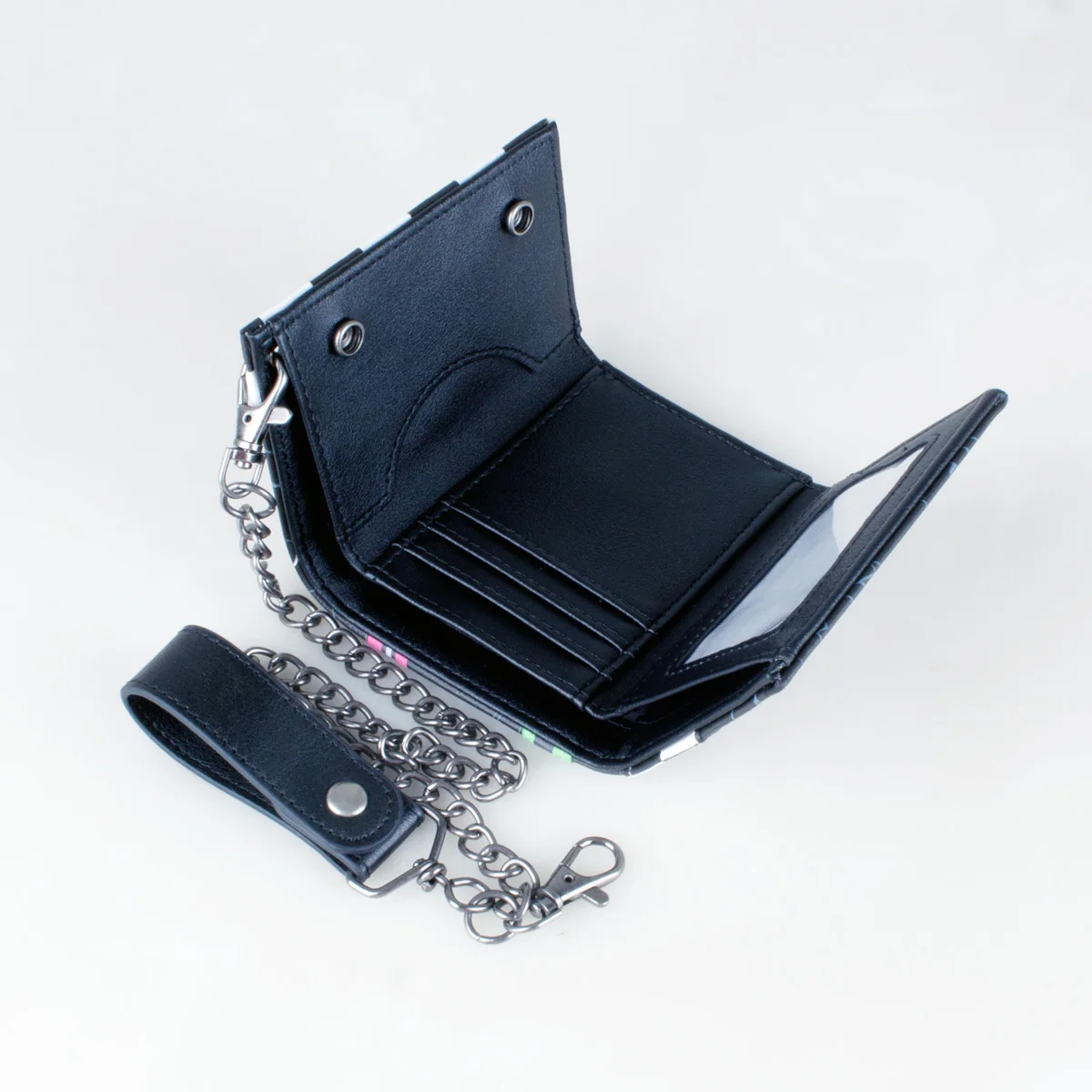 High-Quality Printed Triple-Fold Chain Wallet Fashionable Personalized Card Holder with ID Window