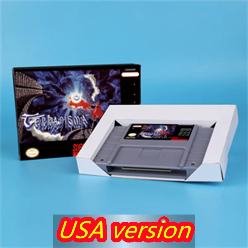 For Terranigma (Battery Save) 16bit game card For USA NTSC version SNES video game console memory card flash drive micro sd card flash card flash memory card game card card adapter video game cartridge memory stick adapter