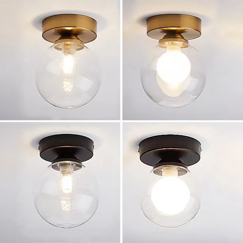 

Modern simple ceiling lights Nordic Round Glass Ball Ceiling Lamp Corridor Lamp Living Room Lights aisle glass Ceiling Lamp