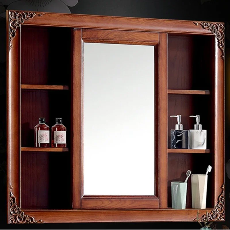 Chinese Bathroom Cabinet Wash Basin Marble Washstand Mirror Cabinet Bath Side Combination Customization