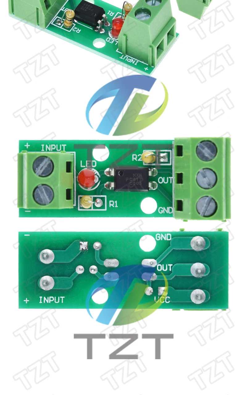 GREATZT 1-Kanal-Optokoppler-Isolationsmodul PC817 Photoelektrischer Schienenhalter für SPS-Antriebsmotorplatine 3V-5V 12V 24V – Detail 5