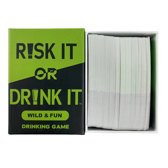 Risk It Or Drink It Jeu de fête amusant pour jeu de cartes universitaire Jeu de boissons Pré-jeu de nuit Hilarant Dares Défis Questions Adulte 5