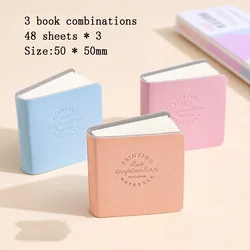 Set of 3 Mini Square Watercolor Sketchbooks - Thick Paper (B 1 box of 3 books)