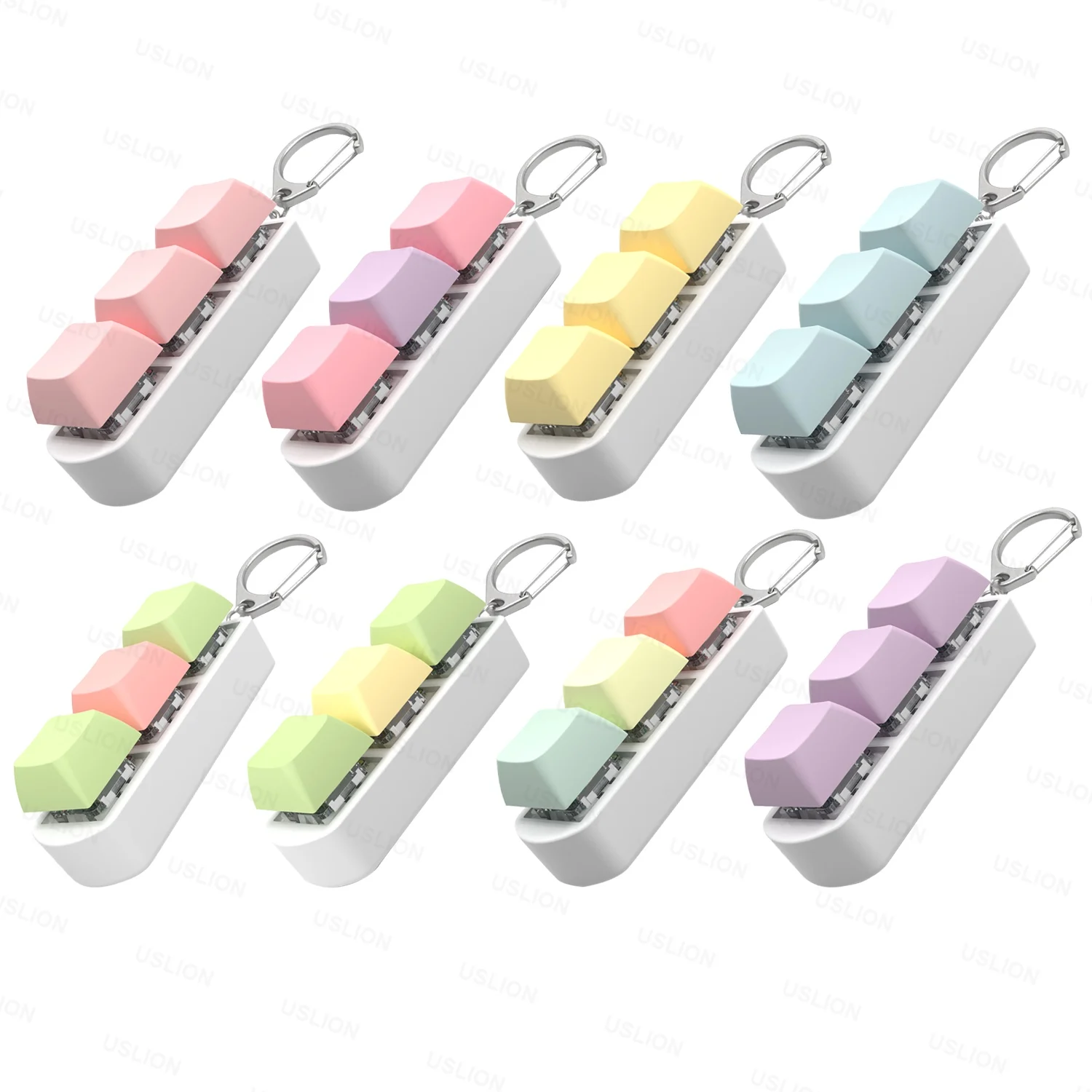 Keyboard Key Fidget Reliver Stress Toys Colorful Keychain Keycap Antistress Adult Children Finger Button Toy Kids Game Gift