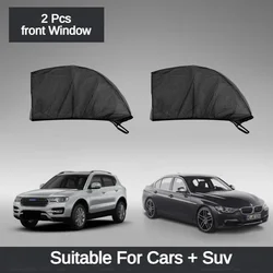Universal Car Sunshade UV Protection Anti - Mosquito Blackout Side Curtain (2 PCS front Window)