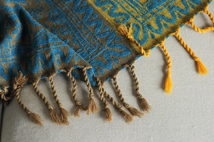 150x190/220x260cm Bohemian Chenille Decke Retro Sofa Abdeckung Dekor Hause Decken Doppelseitige Jacquard quasten Tagesdecken Abdeckung – Detail 3