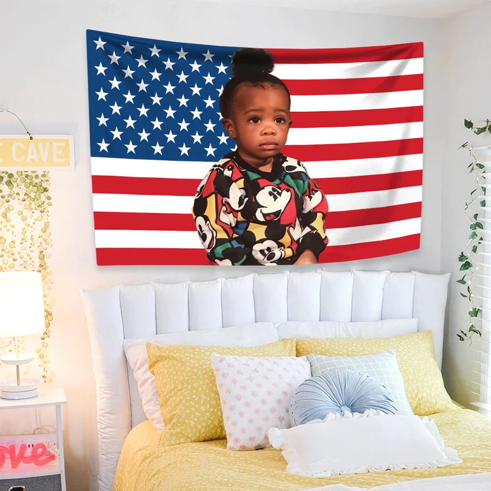 Amerikanische Sänger-Flagge – 100% Polyester, Mit 4 Messingösen, Als Wand-Deko Für Zimmer & Garten