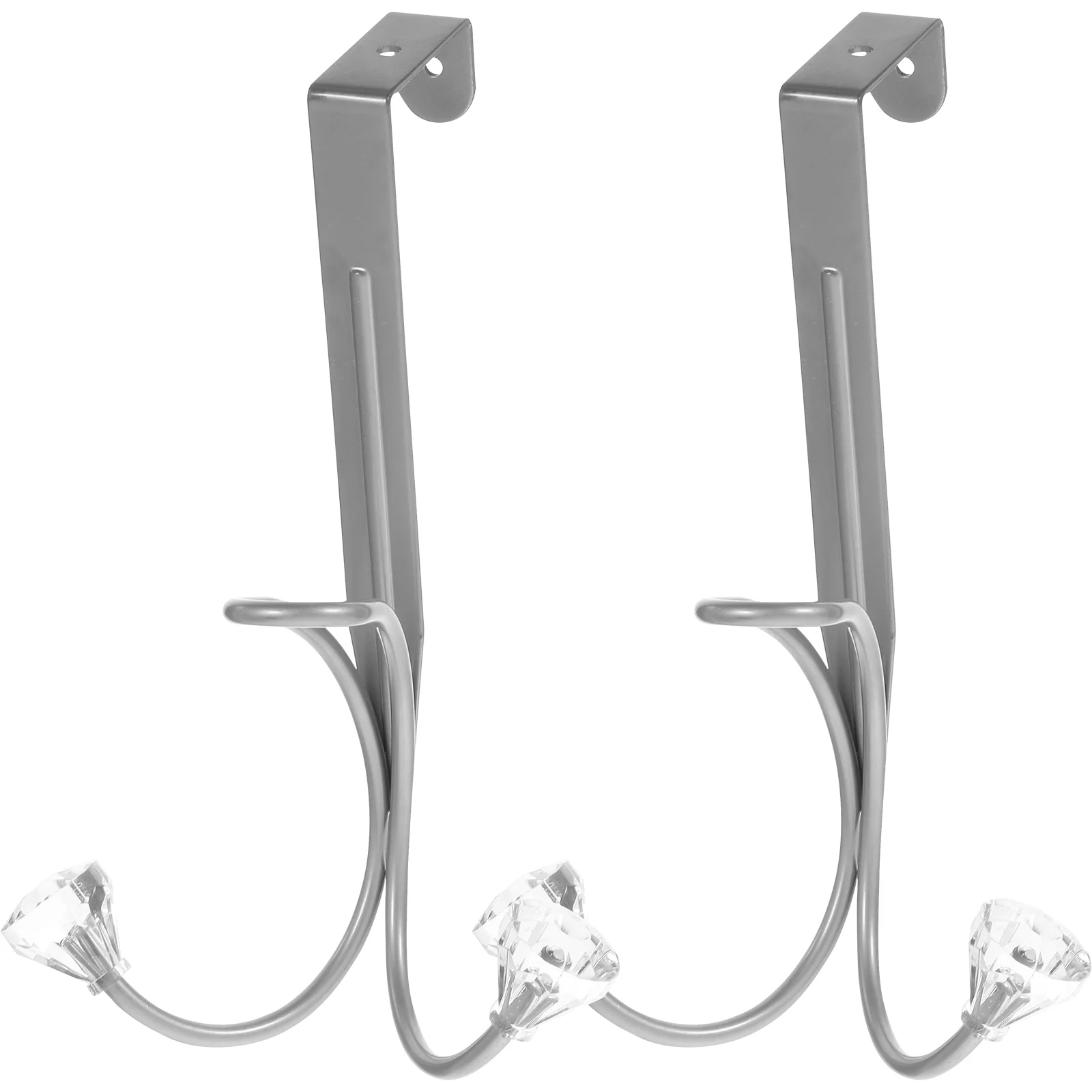 

2 Pcs Door Hook Back of The Hooks over Hangers Peg Metal Hanging Towel Acrylic Coat Stand Rack