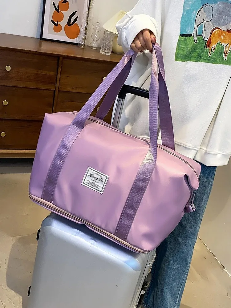 Carry On Travel Duffle Bag Nylon Waterproof Yoga Sports Bags Fitness Gym Bags for Women Large Capacity Storage Luggage Handbag 5