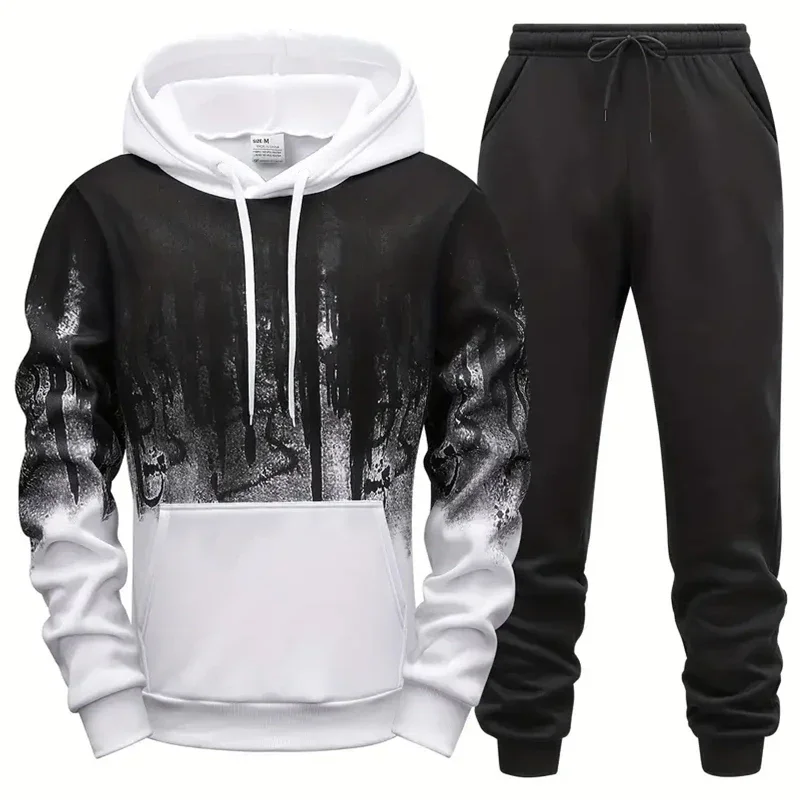 Men's Autumn Winter Hoodie Set Tracksuit Sportswear