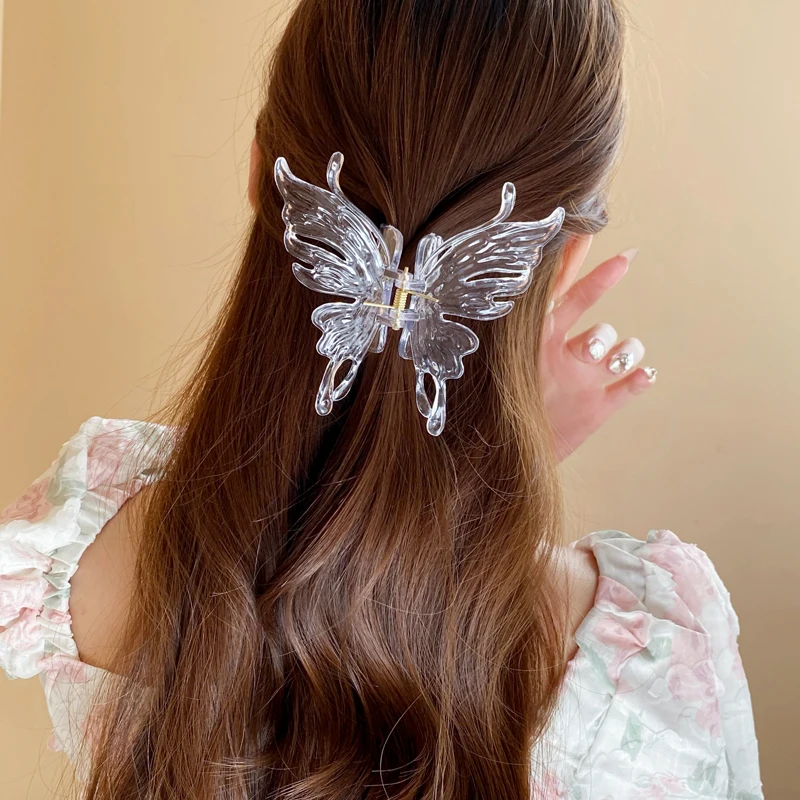 Große Schmetterlings-Haarspange für Damen, süße Haarspange aus Acetat, Haarspange für den Hinterkopf, Haarspange, Haarnadel, Kopfschmuck K – Detail 5
