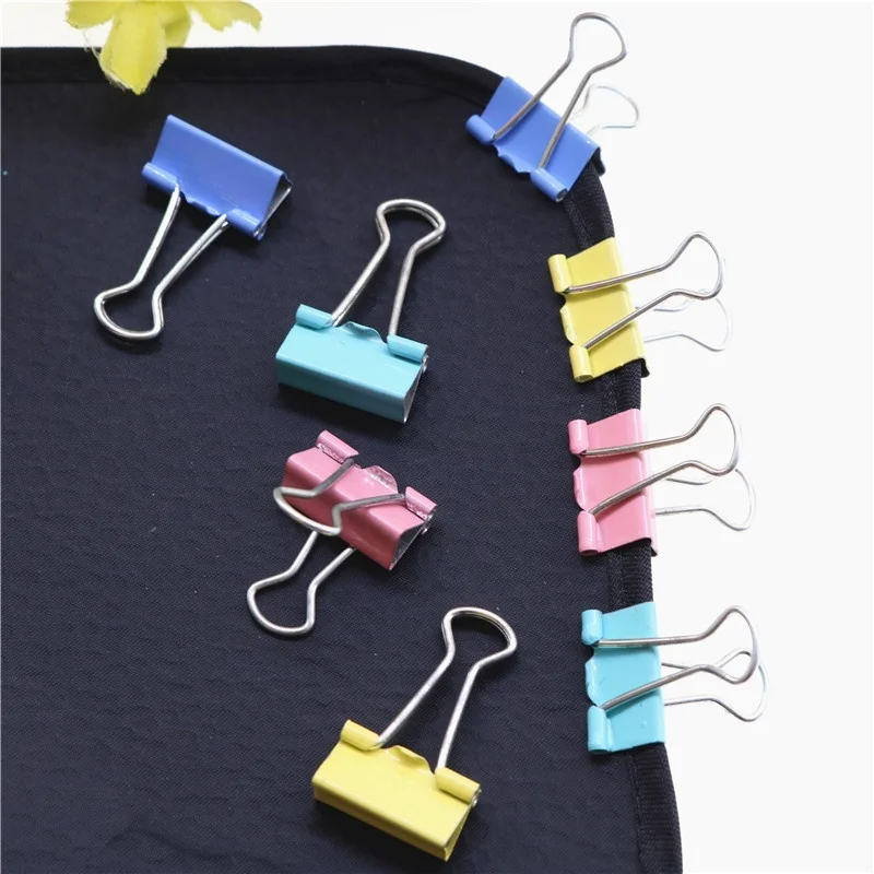 Binder Clips 20X Black Metal Binder Clips 15mm Notes Letter Paper Clip Office Supplies Binding Securing Clip Prod