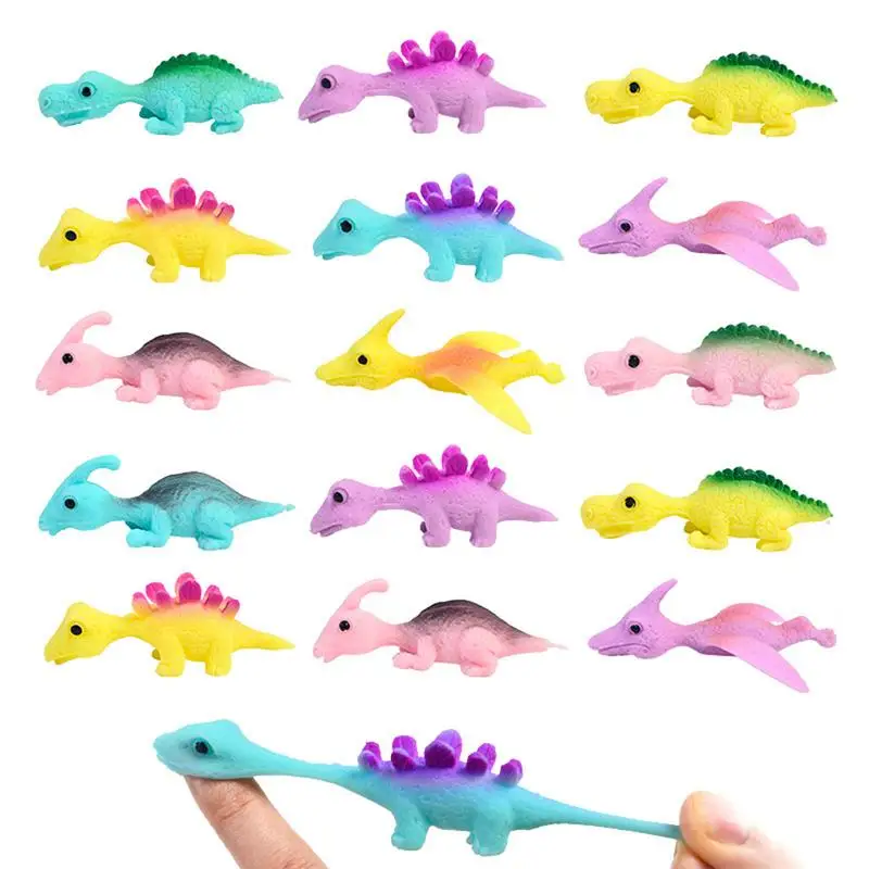 

Slingshot Dinosaur Finger Toys 30pcs Reusable Soft Funny Finger Slingshots Cute Unique Animal Slingshot Finger Toy For Gathering