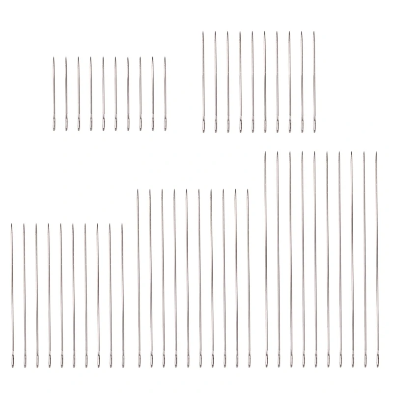 

10x/комплект игл для бисероплетения, длинная прямая нить для бисера, игла с большим ушком, булавка для бисероплетения