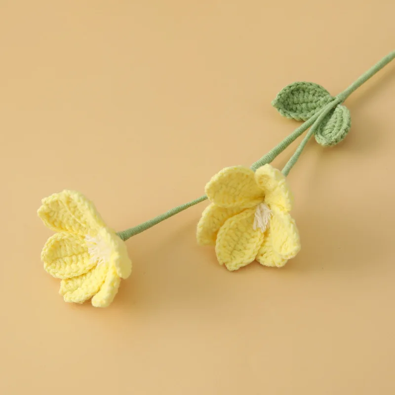 Blaue Schneeflocke häkeln Blumenstrauß kreative gestrickte Blumen künstliche Blume Home Decor häkeln Blumenstrauß Geschenk – Detail 6