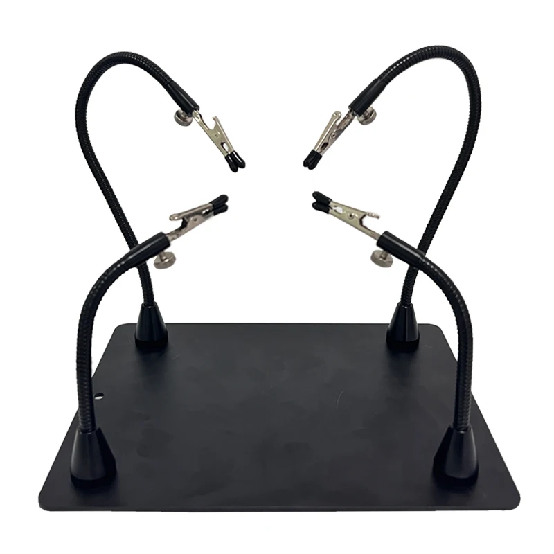 TOOKKSS Magnetic PCB Board Fixed Clip Flexible Arm Soldering Third Hand 4 Flexible Arms Glass Soldering Iron Holder Repair Tools