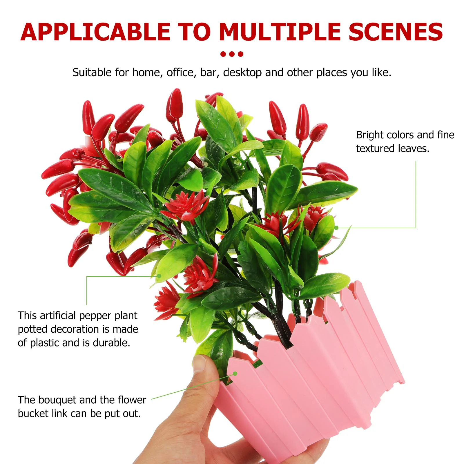 

1pc Fake Chili Flower Plant Decor Artificial Greenery Bonsai for Decor