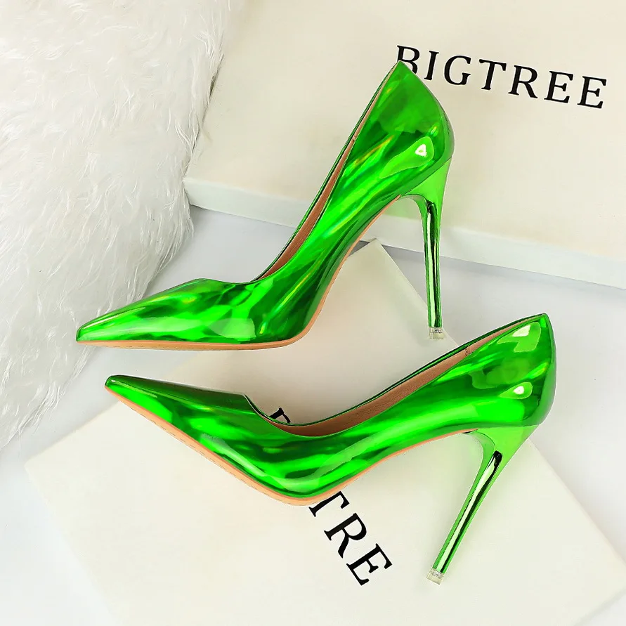 

BIGTREE Shoes 2023 Sexy High Heels Women Pumps Patent Leather Stiletto Heels Women Wedding Shoes Female Pumps Plus Size 43