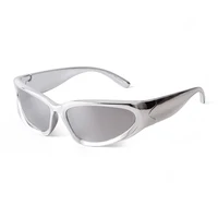 STORY Fashion Y2K Silver Frame Sport Sunglasses Women Men 90s Trendy Mirrored Hot Pink Cycling Mercury Lens Sun Glasses S20891G 1