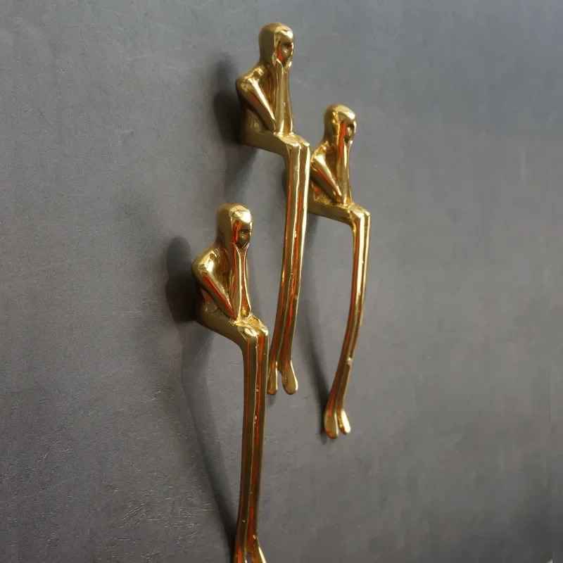 Description Picture 2 of itemCreative Solid Brass Thinker Shape Long Handle Wardrobe Kitchen Dresser Cabinet Door Drawer Handles and Pulls Furniture Hardware