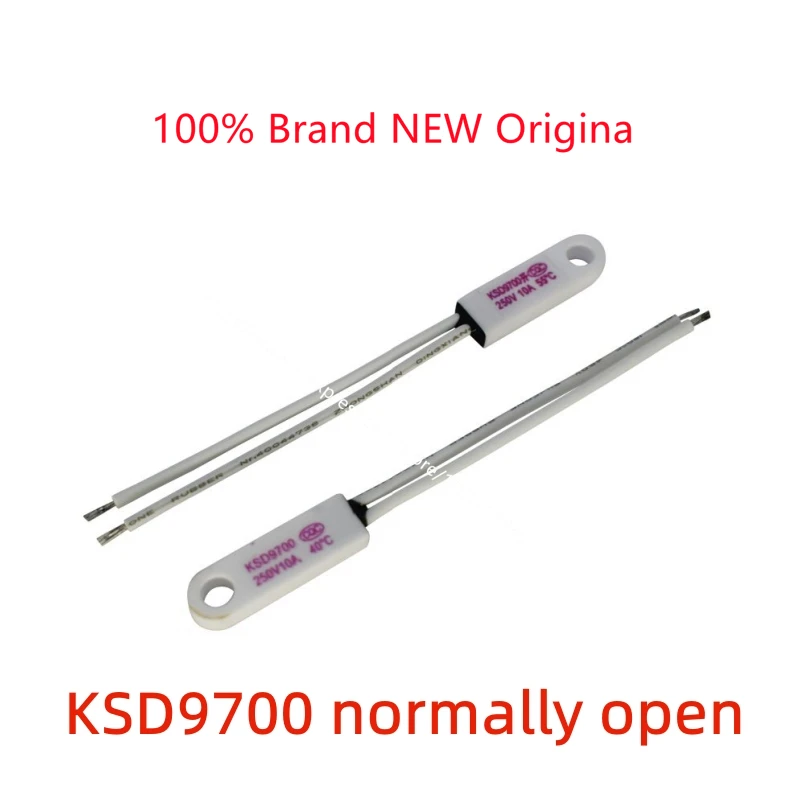세라믹 천공 온도 조절기, KSD9700, 40  95 도, 정상 개방 10A, 250V 온도 스위치, 5 개/로트