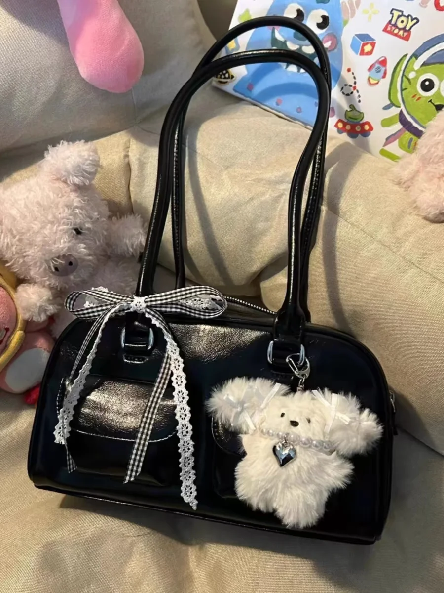 Yunzhen Women's Handbag 2025 New Sle Ribbon oulder Commuter Bag Versatile Faionable Medium Size PU Leather Zipper Closure