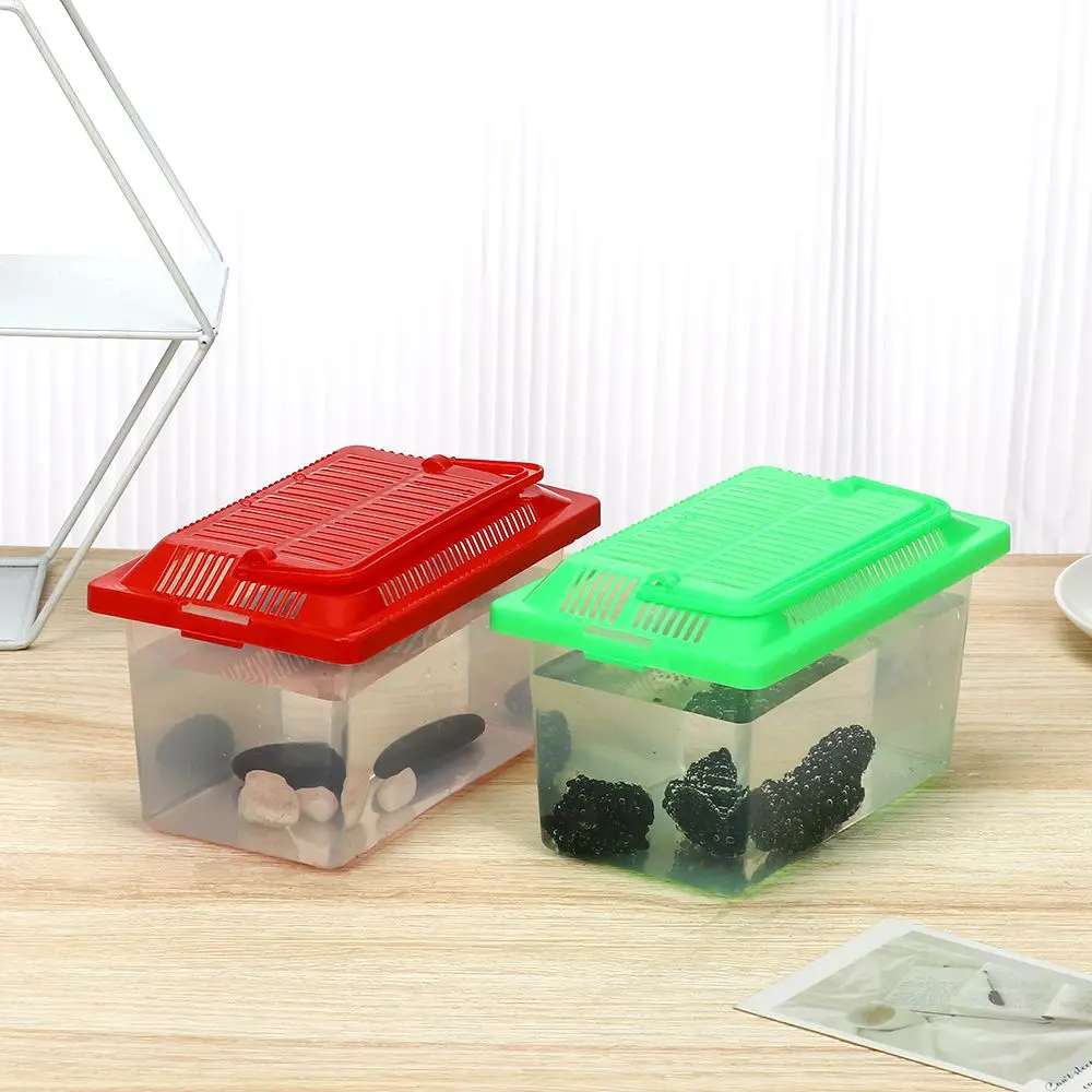 Portable Mini Aquarium Fish Tank Pet Breeding Square Box for Reptile Transport Hamster Breeding and Climbing Turtle Shaped Box fish aquarium,fish breeding box,turtle tank