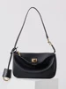 2025 Spring New Luxury Brand Rodeo Women Shoulder Bags Genuine Leather Black Handbags Women Fashion Gold Buckle Underarm Bags 2