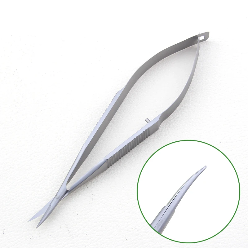 Fine Stainless Steel Ophthalmic Instrument 12.5 cm Micro Scissor Straight/ Bend Head Conjunctiva Scissor