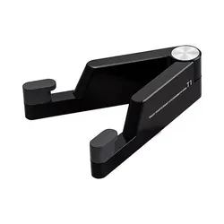 Foldable Aluminum Smartphone Stand - Portable Desktop and Travel Holder (Black)