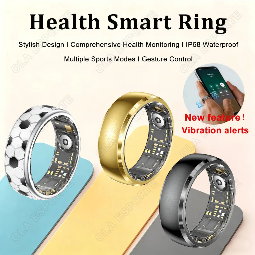 2026 New Smart Ring Information Vibration Reminder Heart Rate Sleep Monitoring For Men Women Football Style SmartRing Waterproof 1