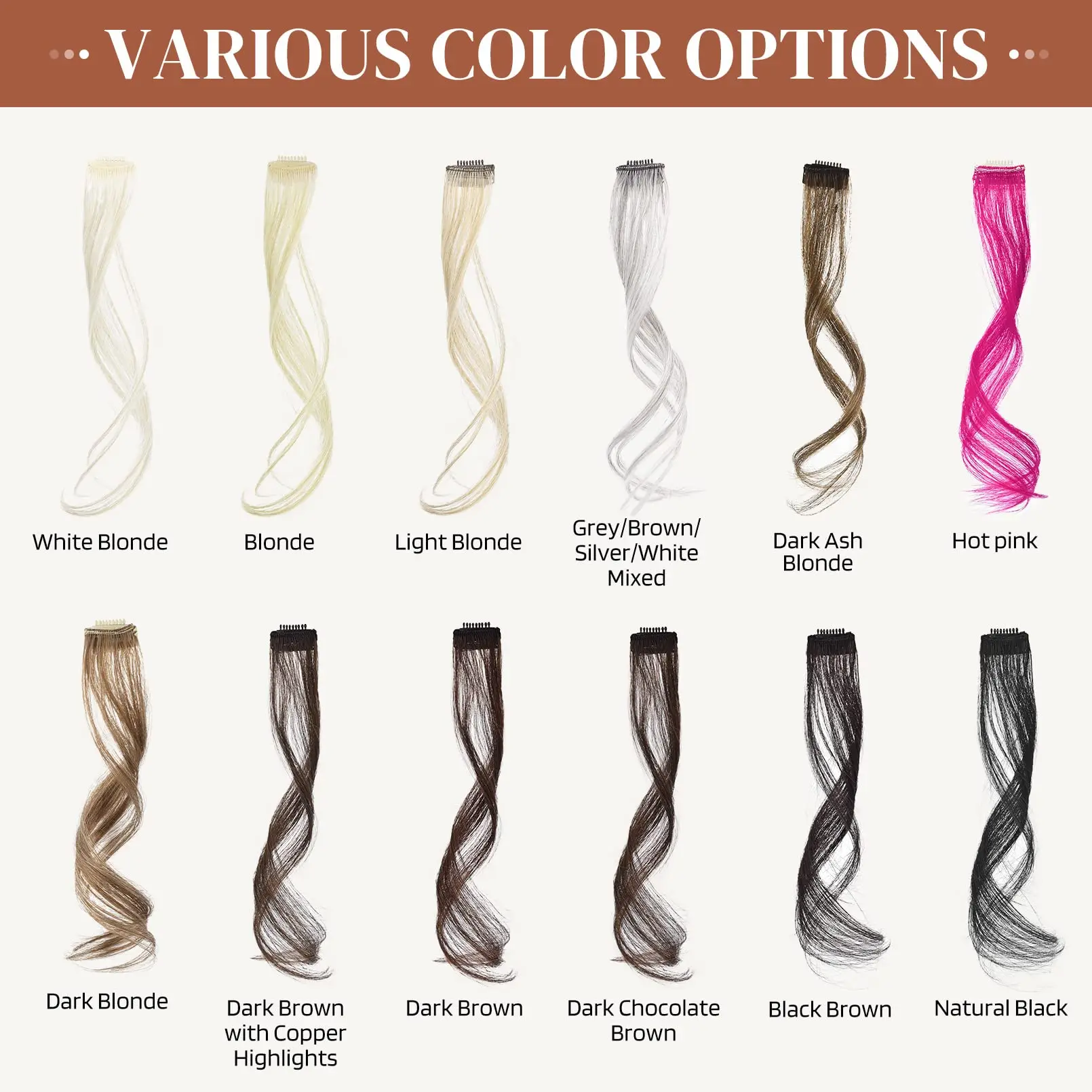 Synthetic Hair Bangs Clips for Women Long Fake Fringe