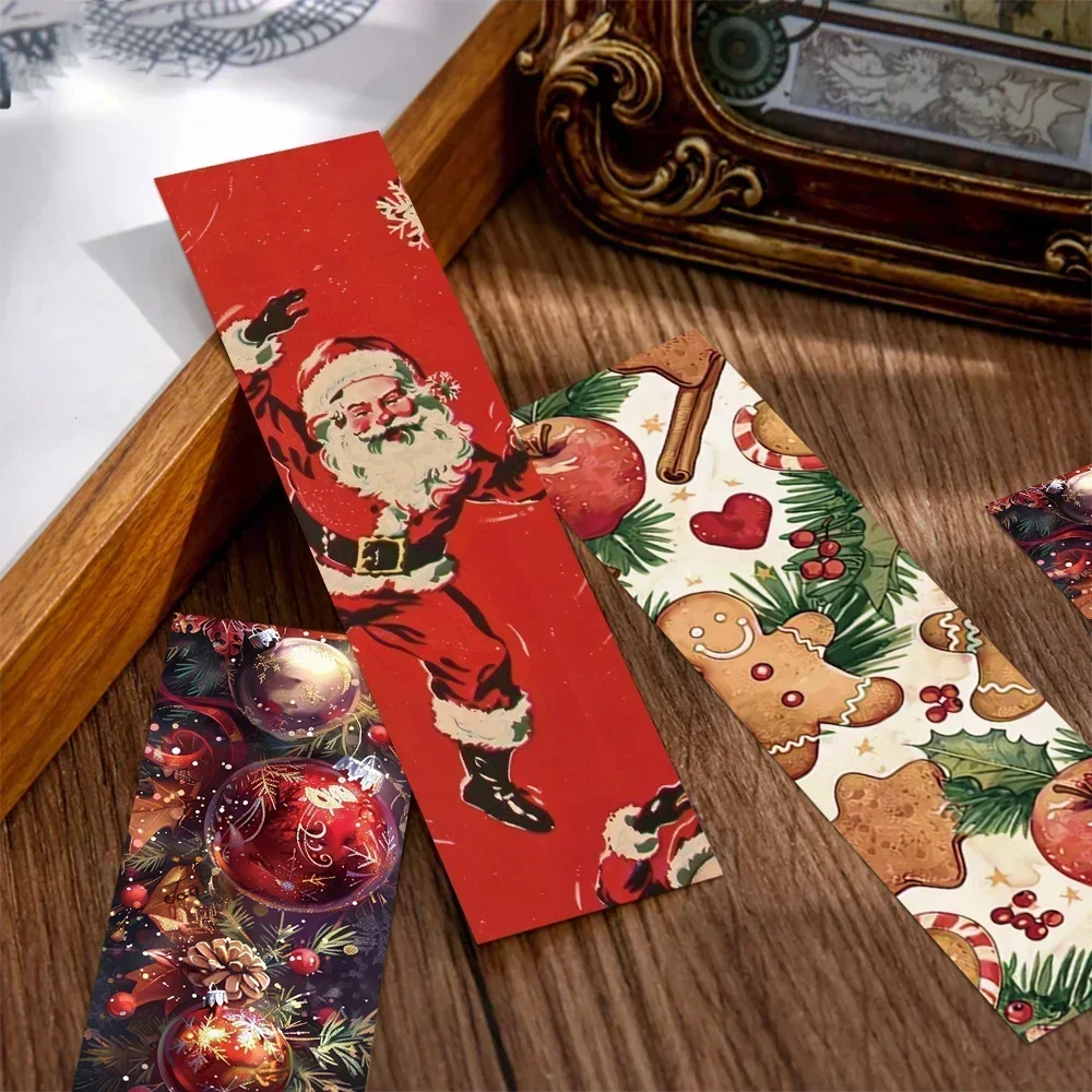 30 Pcs/Pack Christmas Bookmarks Cartoon Snowman Books Marking Reading Tools Creative Decorations Bookmarks Students Stationery