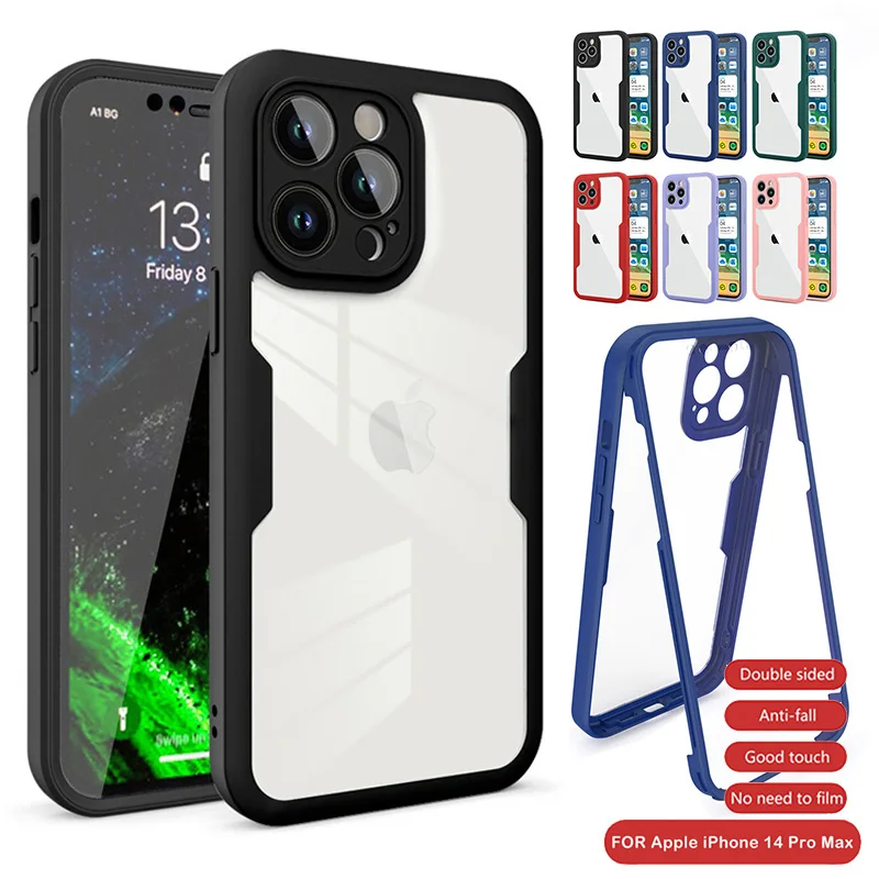 Crystal Clear 360° Full Wrap Phone Case with Lens Protection and Film Back Cover