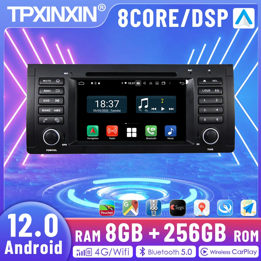 

8GB+256GB For BMW E53 1995-2003 Android 12.0 Car Radio GPS Player Stereo Receiver Navi PlayerHead Unit Audio Video Carplay