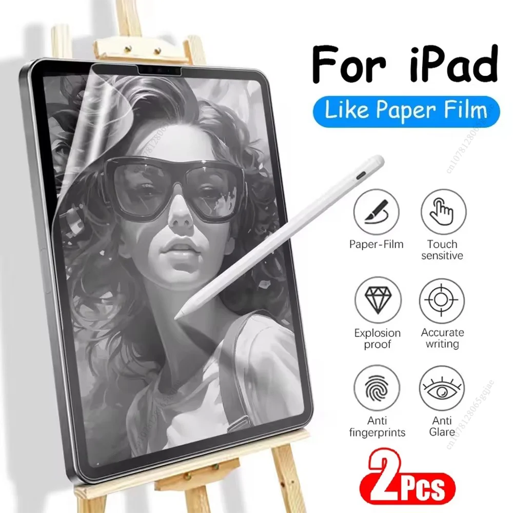 2 Pezzi Pellicola Protettiva Effetto Carta per iPad 13 11a Gen M4 M5 12.9 Air 11 M2 M3 5 4 3 10 9 9a 10a Generazione Mini 6 7