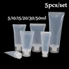 5pcs Squeeze Lotion Container Refillable Bottle Travel Pack Empty Matte Clear Tube Cosmetic Cream Lotion Shampoo Bath