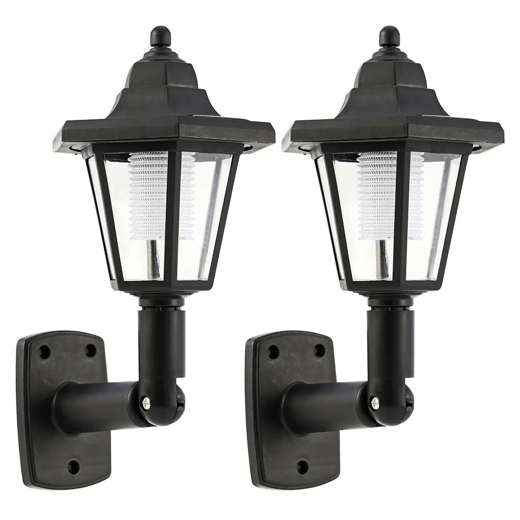 

2pcs Solar Powered Wall Light Outdoor Patio Courtyard Garden Street Light Style Waterproof Lamp