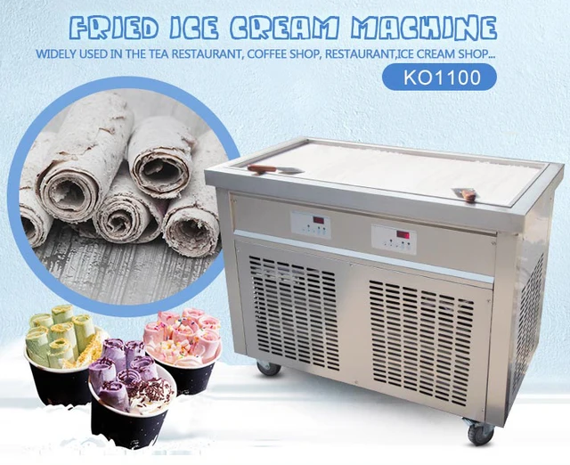 Commercial ETL 22''x22 square pan roll ice cream machine fried ice cream  maker