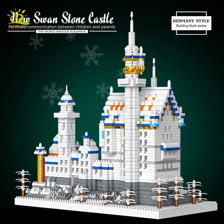 창의적인 중세 성 MOC 블록 다이아몬드 벽돌 세트, 매직 스쿨 모델, 성인 및 어린이 크리스마스 선물, DIY 플라스틱 장난감