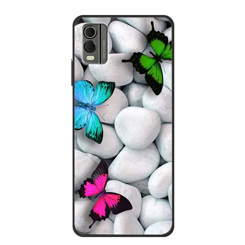 Luxury TPU Soft Silicone Back Cover with Lovely Floral Design - Shockproof Phone Protector