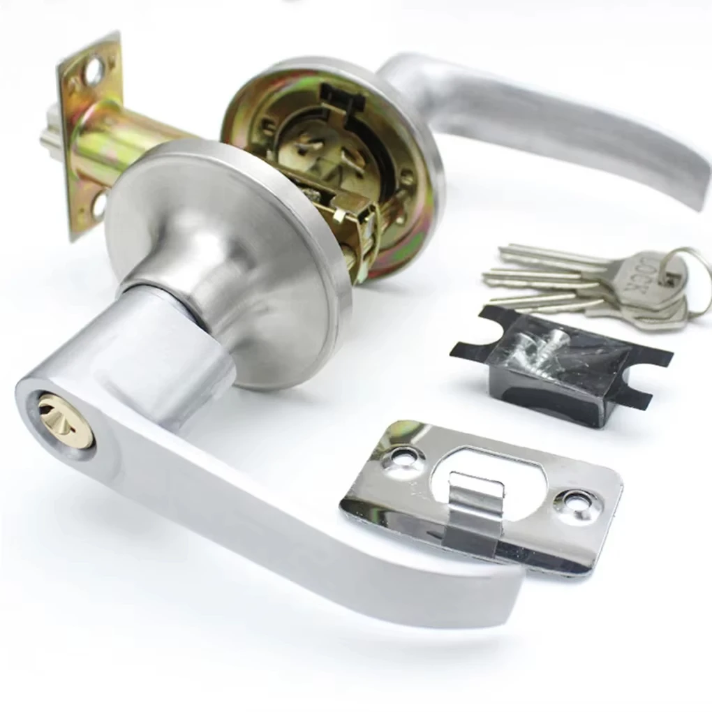 Door Handle Lock Round Entry Security Privacy Sliding Front Doors Entrance for Bedroom Living Room Household