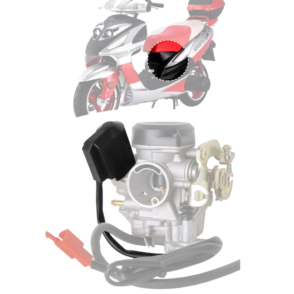 Yctze Electric Choke ABS Copper 2 Pin Black Red Carburetor Automatic