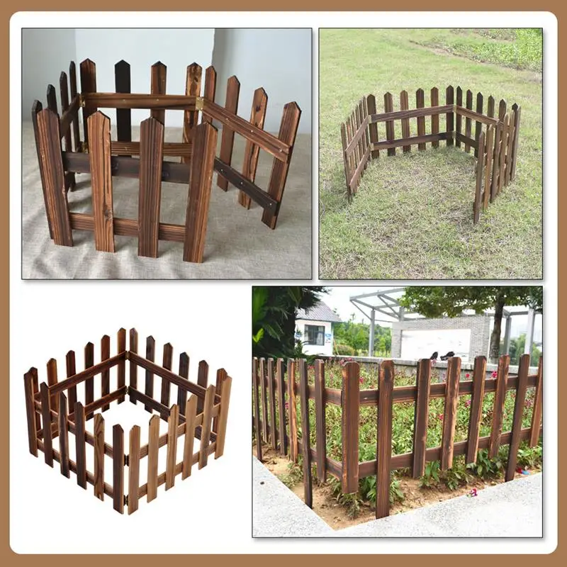 1pc Wood Picket Garden Fence Christmas Tree Fence Decoration Courtyard  Plants Pool Fence Ornamental 120X30CM images - 6