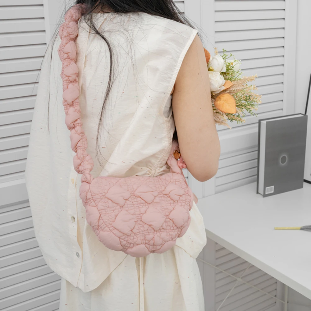 Puppy Angel Luxury Quilted Shoulder Bag (long shoulder) - Mauve Pink